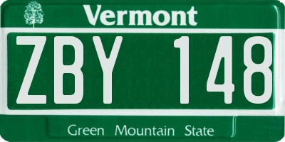 VT license plate ZBY148