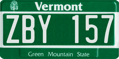 VT license plate ZBY157