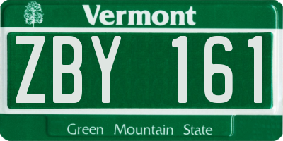 VT license plate ZBY161