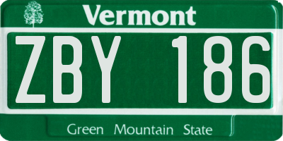 VT license plate ZBY186