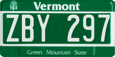 VT license plate ZBY297