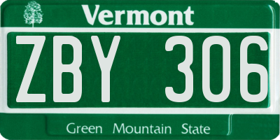 VT license plate ZBY306
