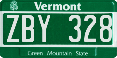 VT license plate ZBY328