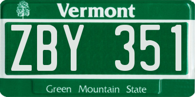 VT license plate ZBY351
