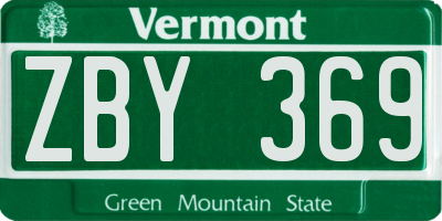 VT license plate ZBY369