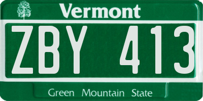 VT license plate ZBY413