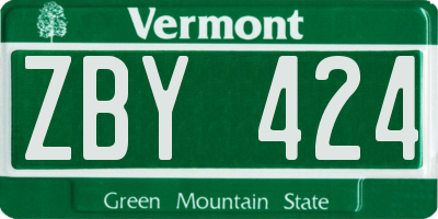 VT license plate ZBY424