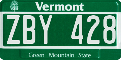 VT license plate ZBY428