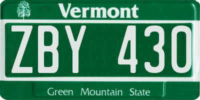 VT license plate ZBY430