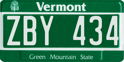 VT license plate ZBY434