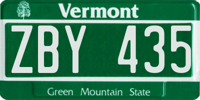 VT license plate ZBY435