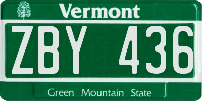 VT license plate ZBY436