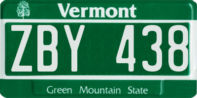 VT license plate ZBY438