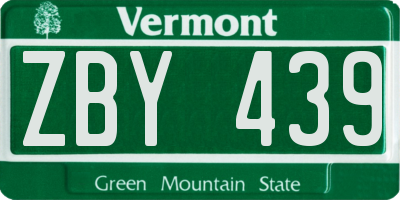 VT license plate ZBY439