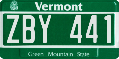 VT license plate ZBY441