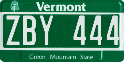 VT license plate ZBY444
