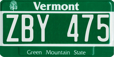 VT license plate ZBY475
