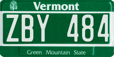 VT license plate ZBY484