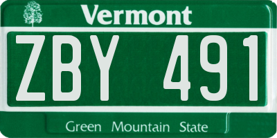 VT license plate ZBY491