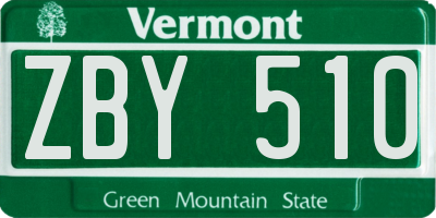 VT license plate ZBY510