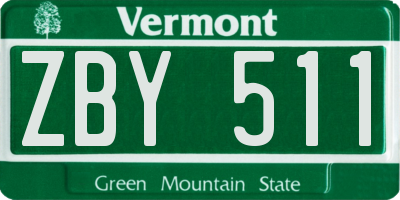 VT license plate ZBY511