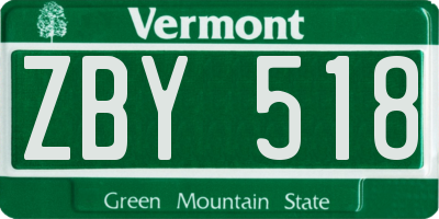 VT license plate ZBY518