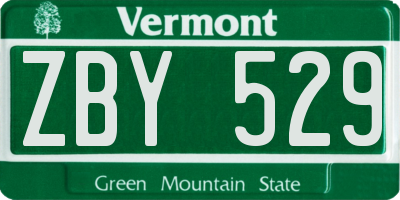 VT license plate ZBY529