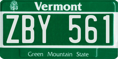 VT license plate ZBY561