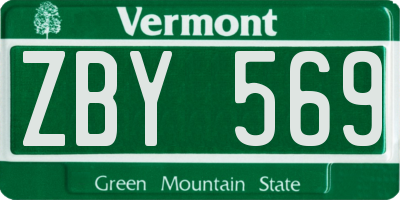 VT license plate ZBY569