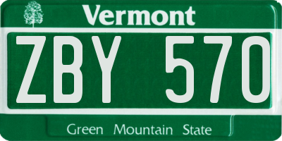 VT license plate ZBY570