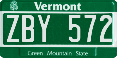 VT license plate ZBY572