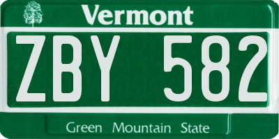 VT license plate ZBY582