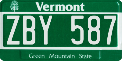 VT license plate ZBY587