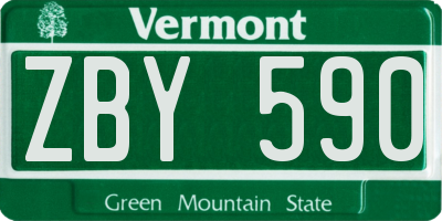 VT license plate ZBY590