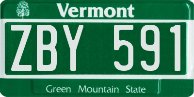 VT license plate ZBY591