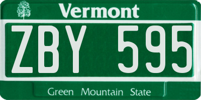 VT license plate ZBY595