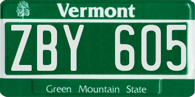 VT license plate ZBY605