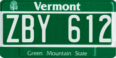 VT license plate ZBY612
