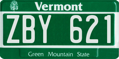 VT license plate ZBY621