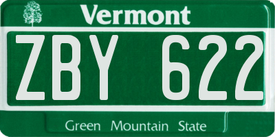 VT license plate ZBY622