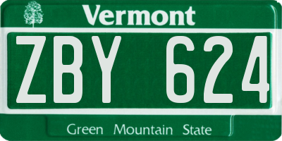 VT license plate ZBY624