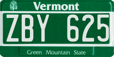 VT license plate ZBY625