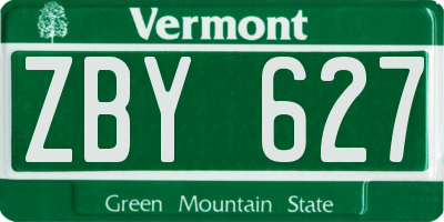 VT license plate ZBY627