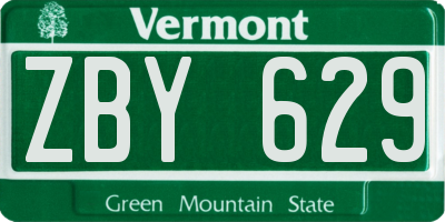 VT license plate ZBY629