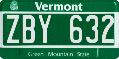 VT license plate ZBY632