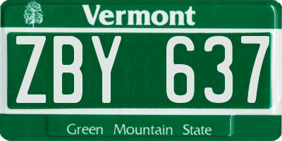 VT license plate ZBY637