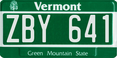 VT license plate ZBY641