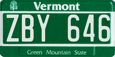 VT license plate ZBY646