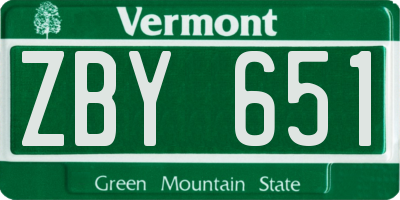 VT license plate ZBY651