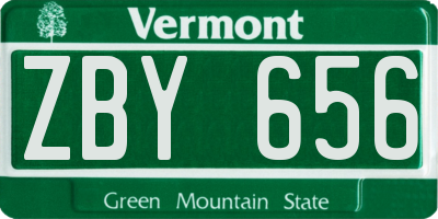 VT license plate ZBY656